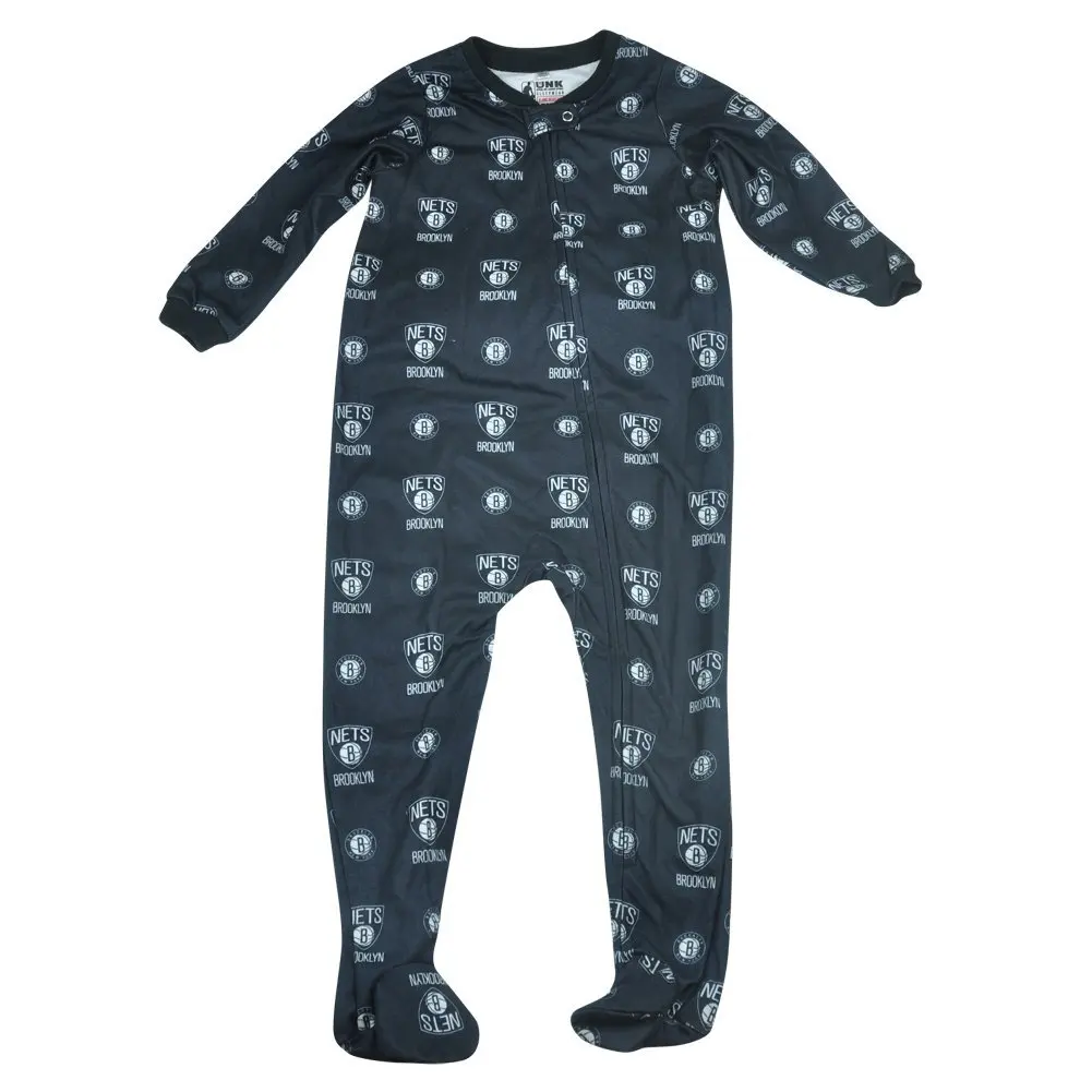Buy NBA UNK Brooklyn Nets Toddler Footed Pajamas Bodysuit Zipper Sleep ...