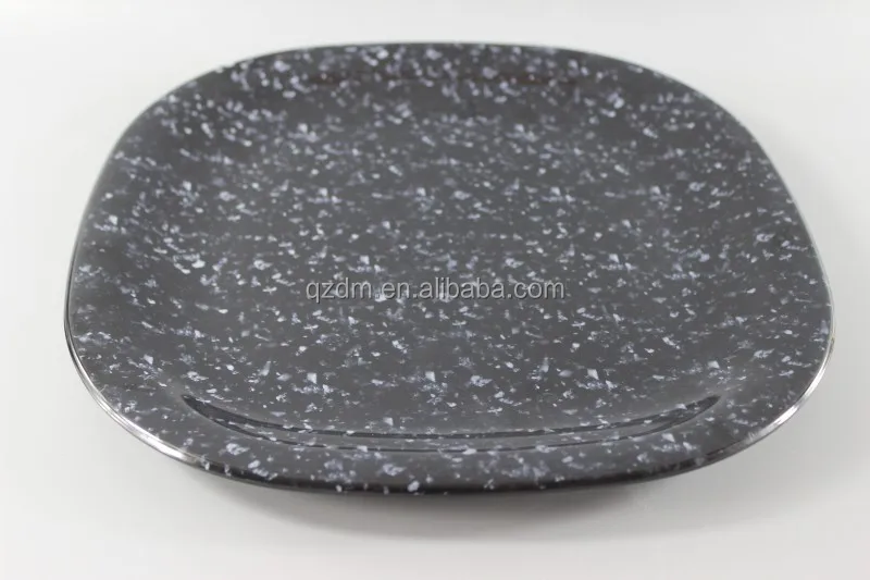 Black Plate , Melamine Square Plate Dessert Plate