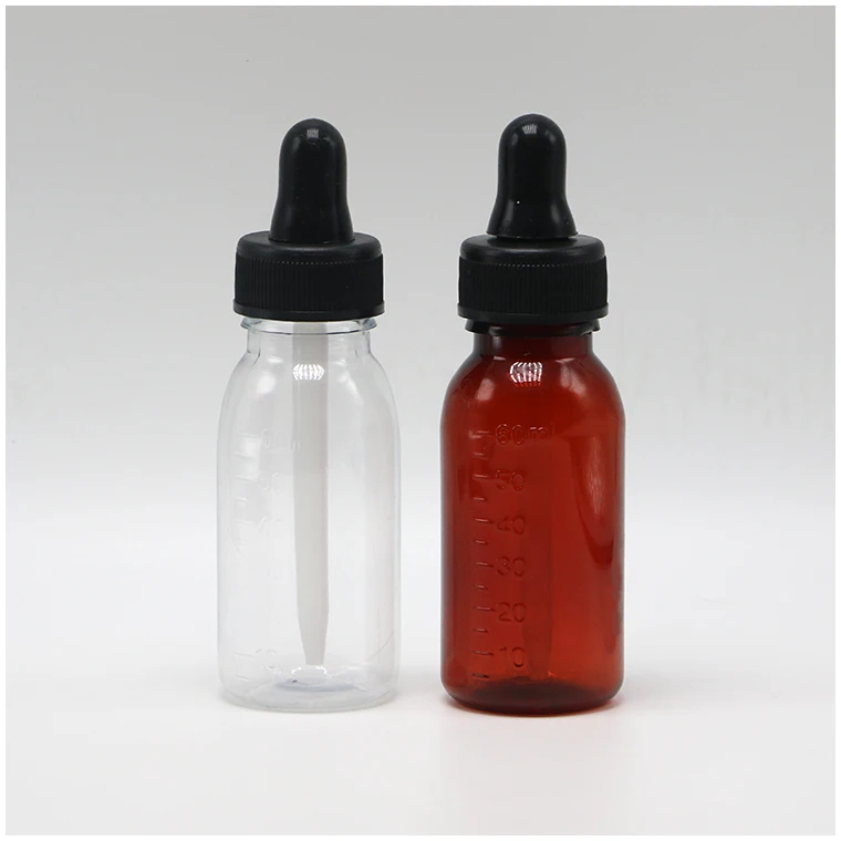 Free Sample Wholesale Sterile 60ml Dropper Bottle Pet Plastic Essential