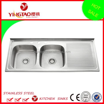 1 2 Meter Three Tap Holes Double Bowl Single Drainer Feature The Price Of Stainless Steel Kitchen Sink For South America Buy The Price Of Stainless