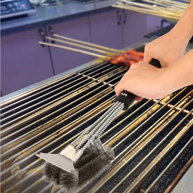 Barbecue Grill Brush Amazon Double Helix Bristle With Spring Bbq Grill