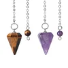 Natural Stone Jewelry Divination Pendant Spirit Pendulum Small Hexagonal Point Arrow Pendulum
