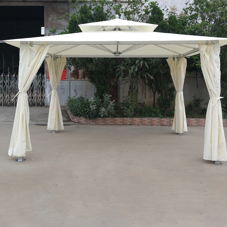 Easy Set Up Canopy Aluminum Waterproof Gazebo With Solar Led With Sides
