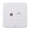 Factory price 2gang 2g TV & TEL wall socket/ two 2 gang television antenna and RJ11 telephone wall socket outlet for width 86mm