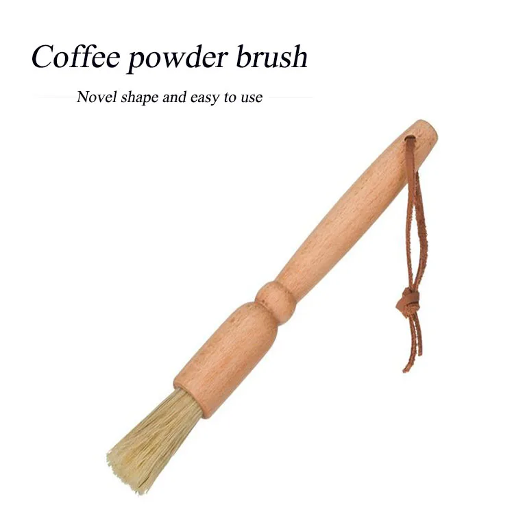 Coffee Grinder Cleaning Brush Heavy Wood Handle Natural Bristles