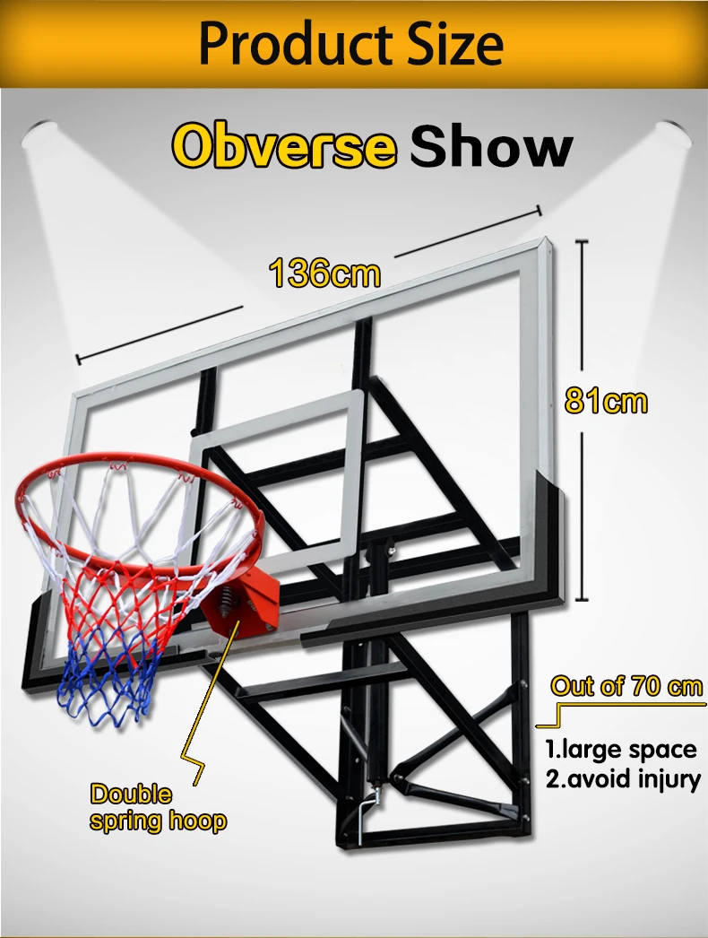 Sba305 Wall Mount Manual Height Adjustment Ceiling Mounted Basketball