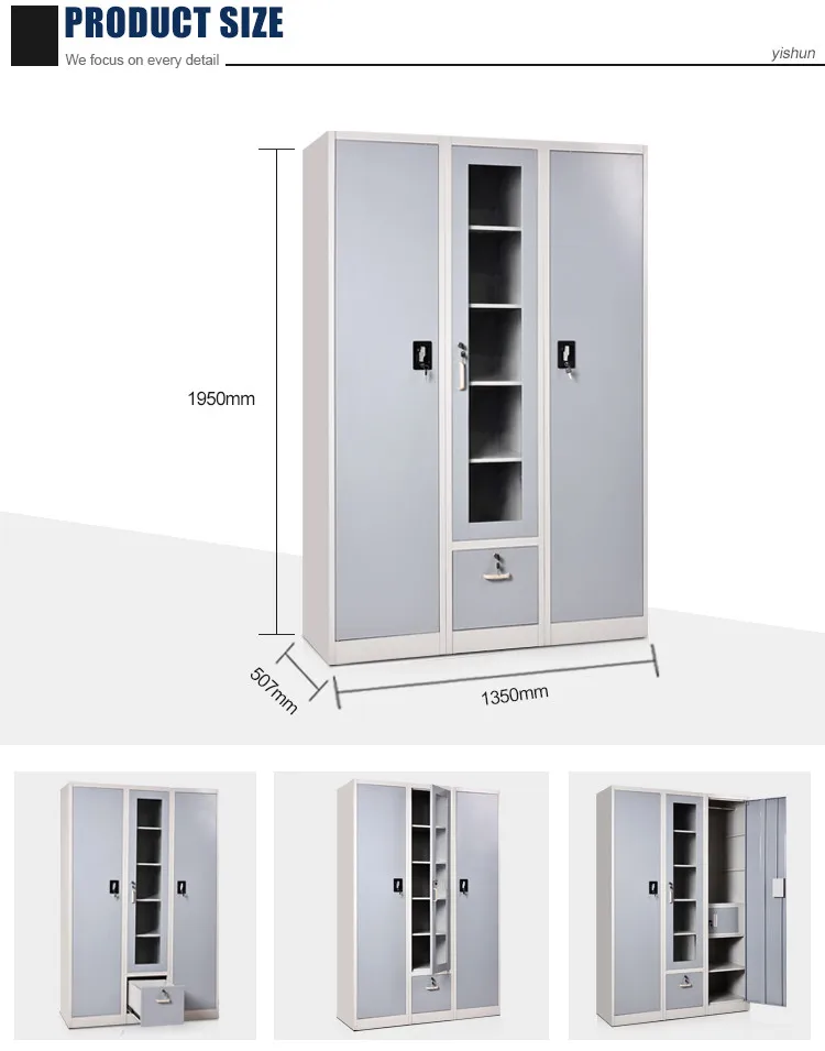 Metal closet design bedroom luxury steel metal cabinet Steel storage cabinet locker room cabinet