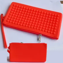 Леди прекрасный мешок застежки-молнии, силиконовый мешок руки пузыря, водонепроницаемый портмоне из силикона, резины кошелек