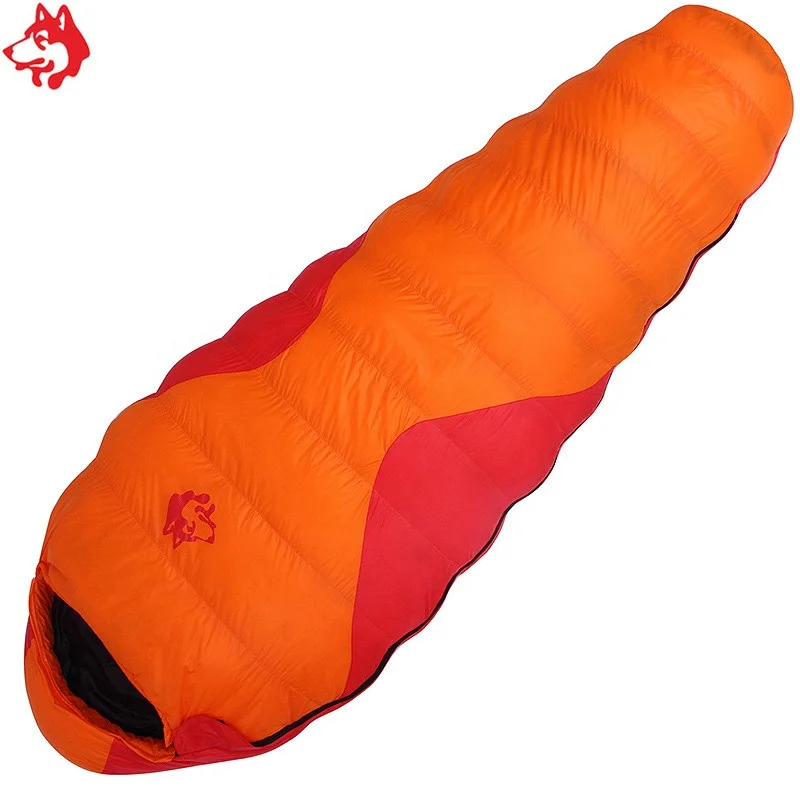 Whole China Factory Price Duck Down Sleep Bag Outdoor Mummy Type Orange Tent Sleeping