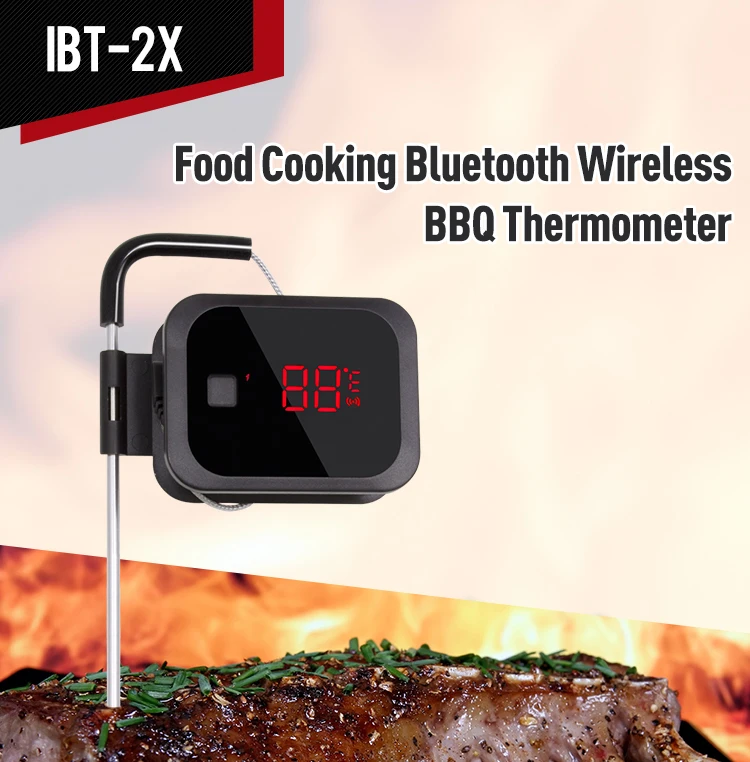 Digital Cooking Thermometer Wireless Bluetooth Grilling Smoker Meat Probe  IBT2X