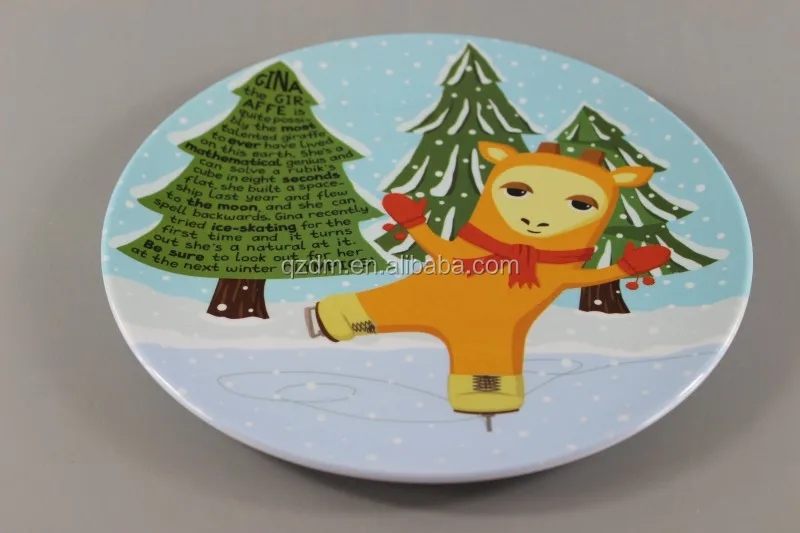 Hot Sell Plastic dinner plate Xmas Plate Snow Dishes