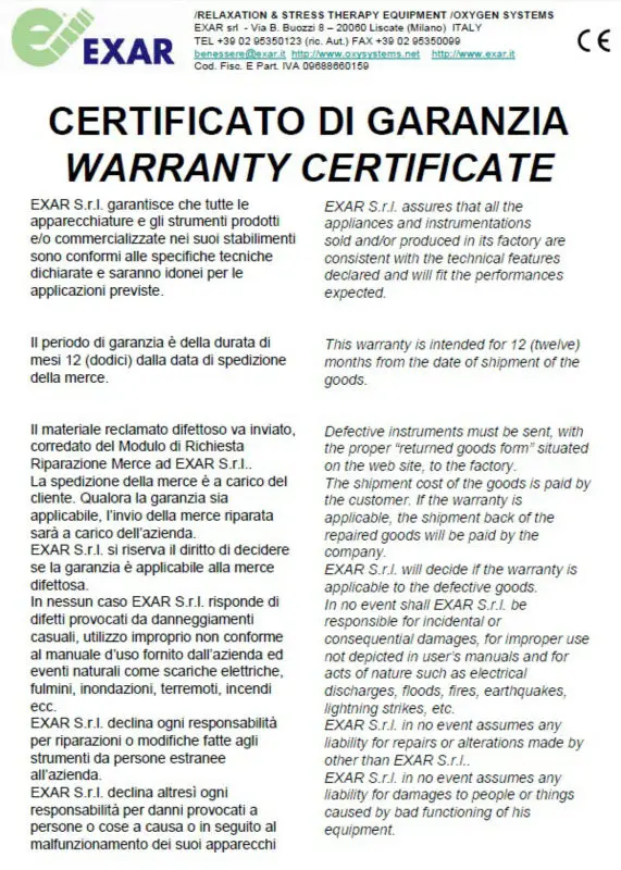 warranty certificate