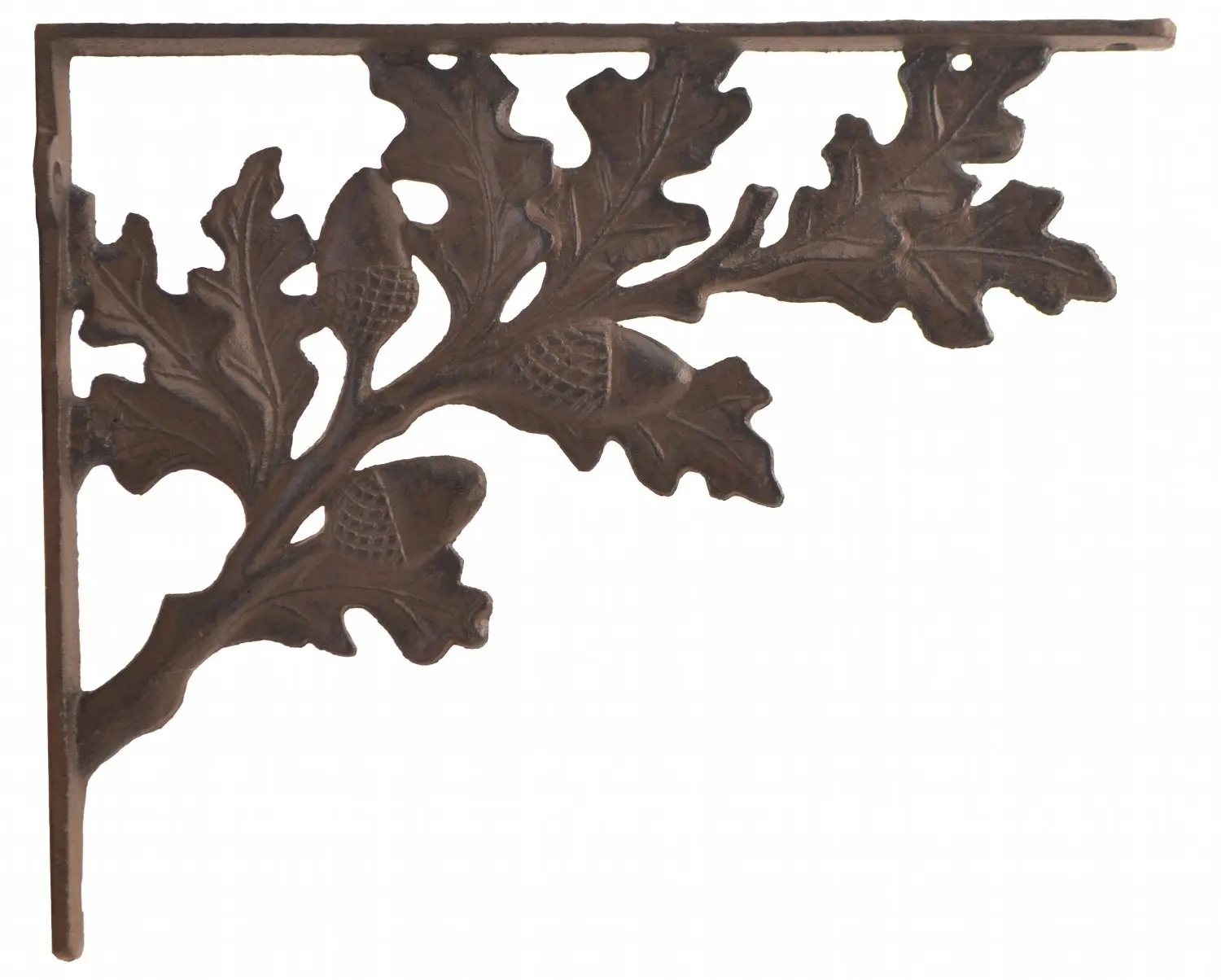 Wall Shelf Bracket - Oak Leaf & Acorn Pattern - Cast Iron - 11.25"