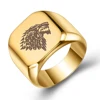 European And American Retro Style Game Ice Wolf Casting Titanium Steel Ring