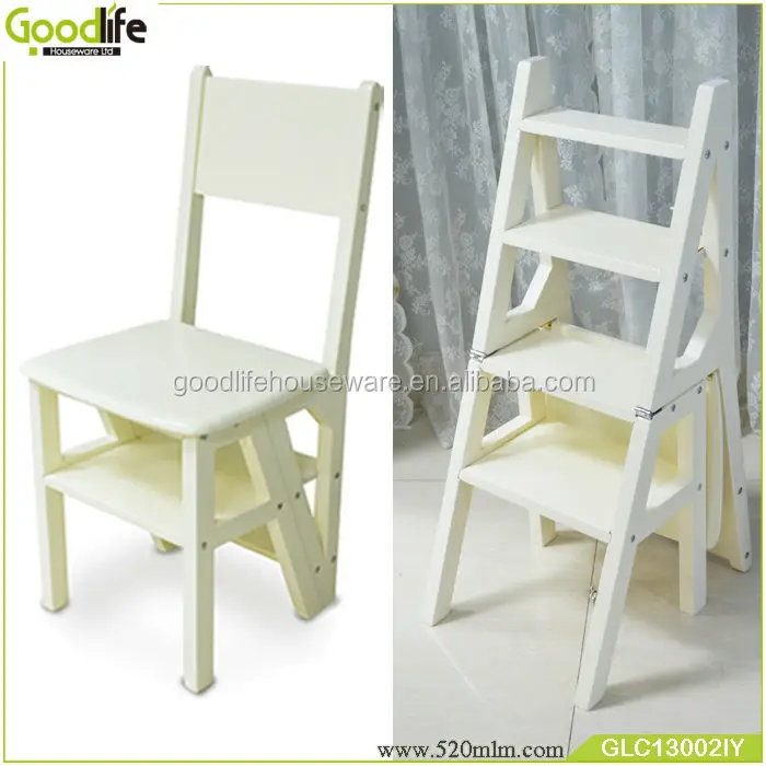Wooden Goodlife Convertible Ladder Chair Library Step Stool Wooden Goodlife Convertible Ladder Chair Library Step Stool