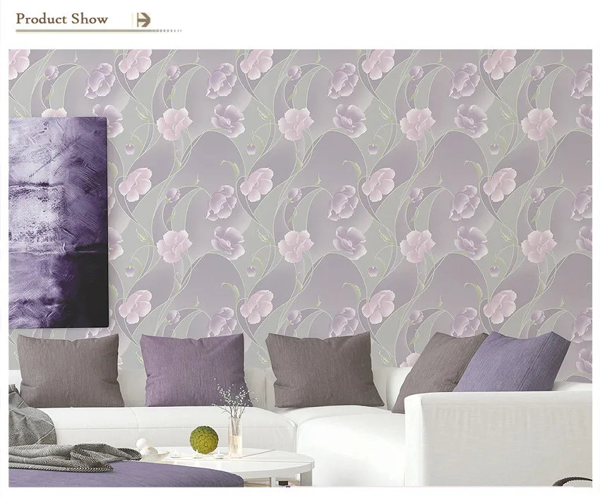 Purple Korean Floral Design Middle East Wallpaper