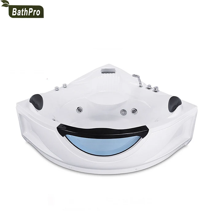 4 Person Acrylic Material Whirlpool Massage Spa Outdoor Bathtub with Foot Step