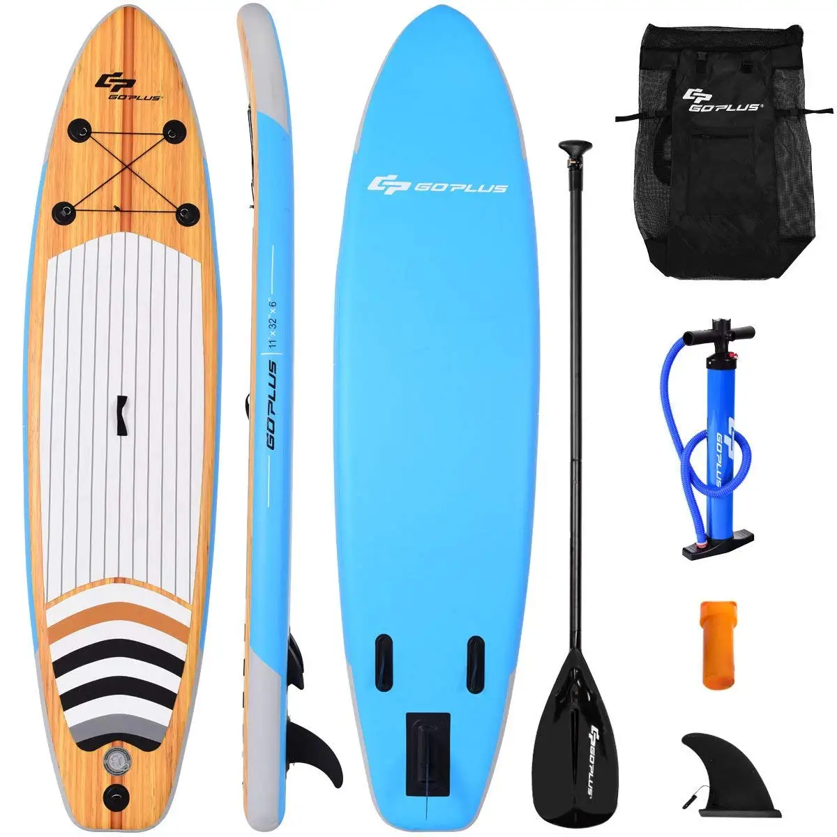 Goplus Inflatable Stand up Paddle Board iSUP Cruiser 6" Thickness iSUP...