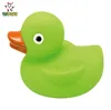 Promotional Squeaky Bath Toy Green Rubber Duck with Custom Logo
