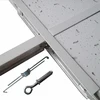 Plain white exposed ceiling grids
