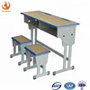 School furniture smart classroom wooden study table designs double desk and chair zhejiang factory