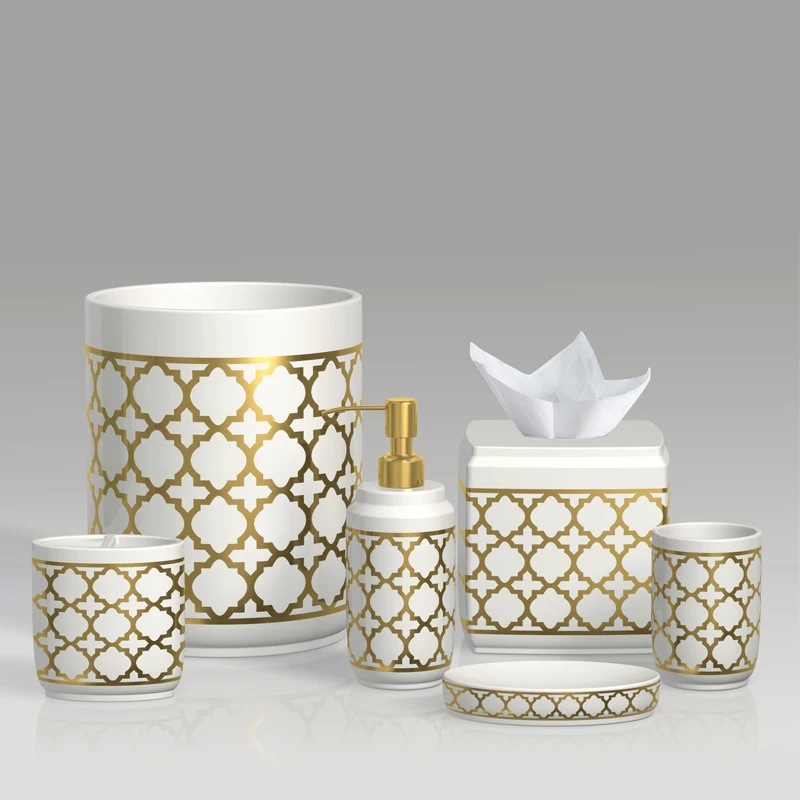 Luxury Modern High Quality Classic Resin Bathroom Products Accessories