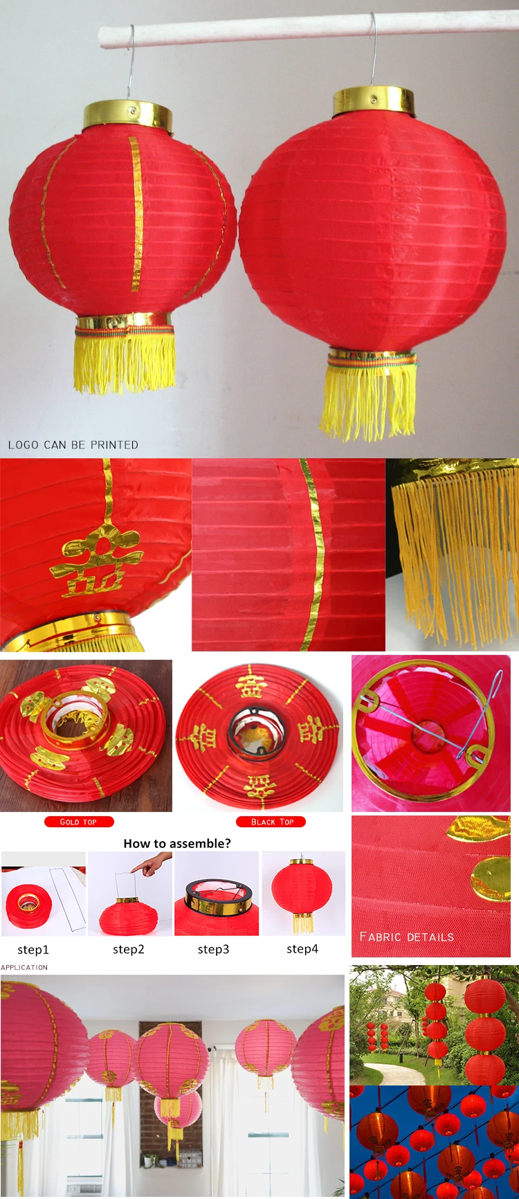 Fabric Traditional Chinese New Year Decoration Out Door Red Nylon ...