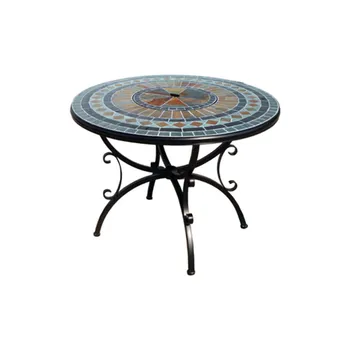 Mosaic Outdoor Backyard Round Table With Fire Pit Buy Backyard