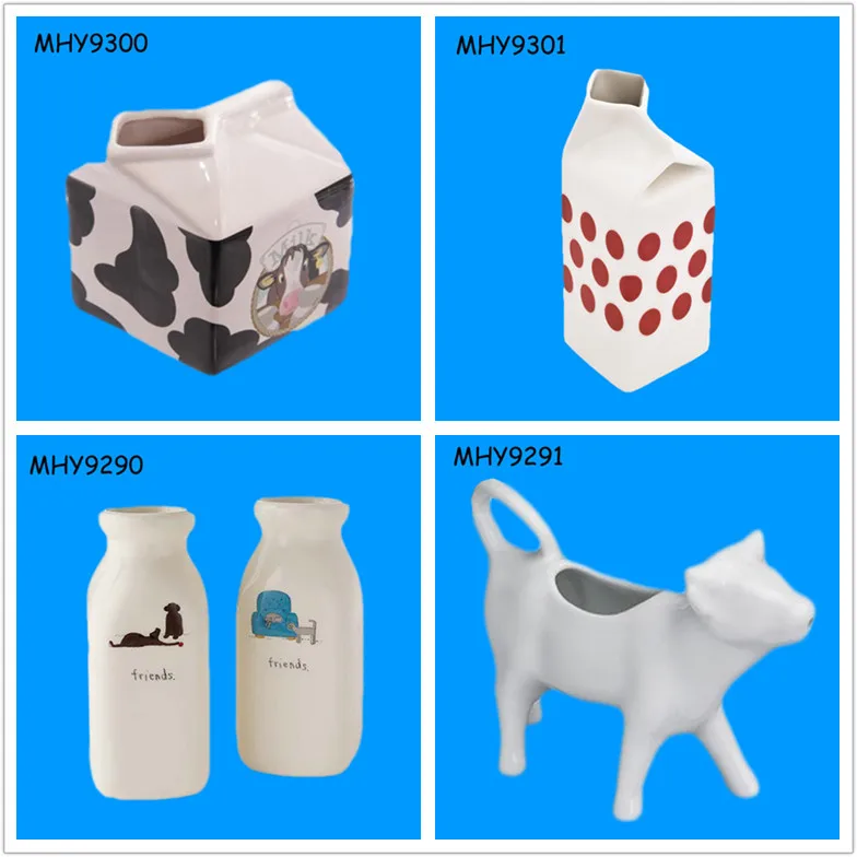 Whole Milk Carton Shape Ceramic Jug Porcelain Whole Milk Carton Shape Ceramic Jug Porcelain