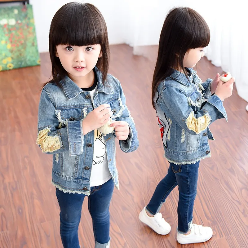 girls jean jacket with hood