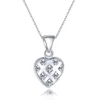 Wholesale China locket with purple cz sterling silver heart pendant necklace