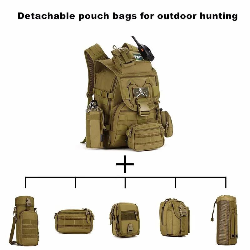 Multifunctional Black Nylon Military Tactical Gear Bag Backpack For