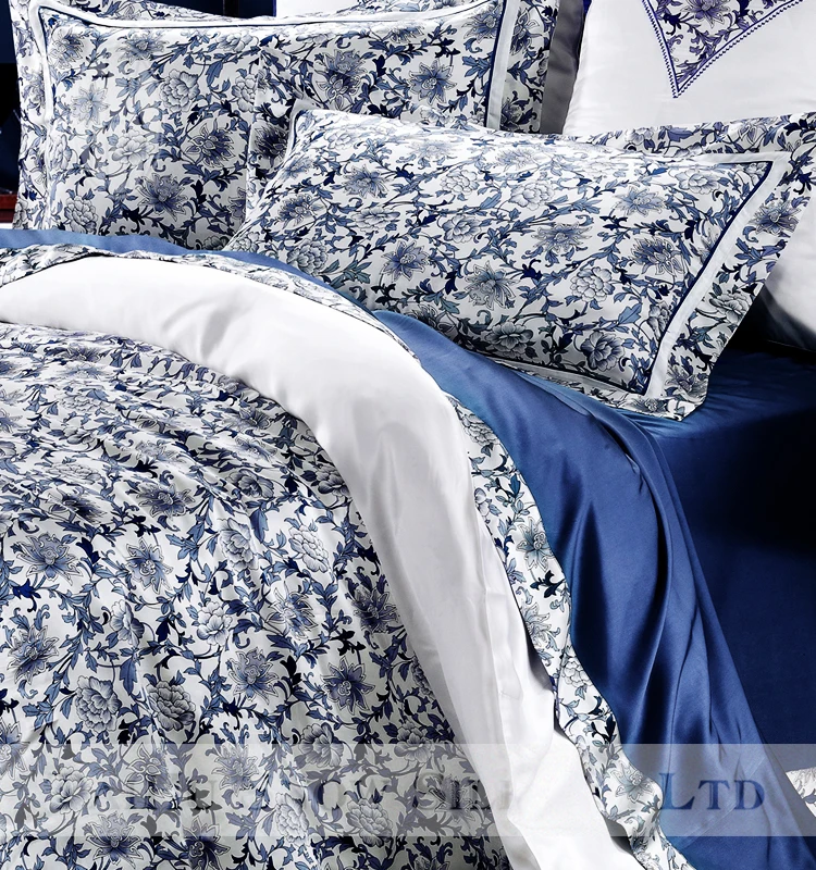 Taihu Snow Printed Chinoiserie Silk Bedding Set Cover Set As A