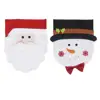 Chair Back Cover Christmas Santa Claus Snowman Table Party Decor Christmas Dining Slipcovers Decoration for Holiday Party
