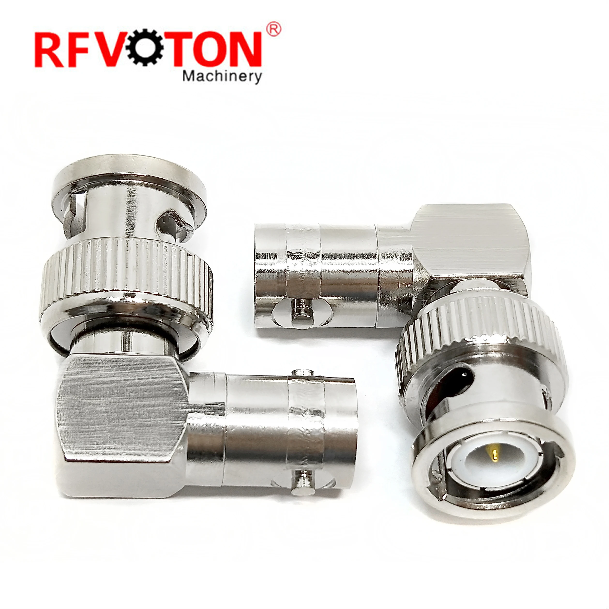rf coax connector CCTV BNC male plug M to BNC female jack F right angle adapter supplier