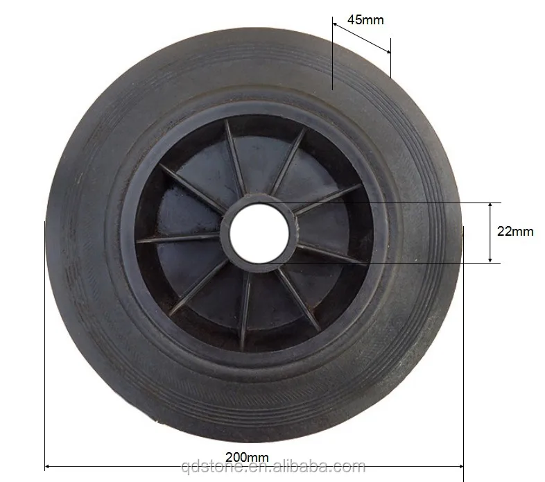 8 Inch Rubber Wheels For Garbage Bin Trash Can Ash Bin 200 X 50 Rubber