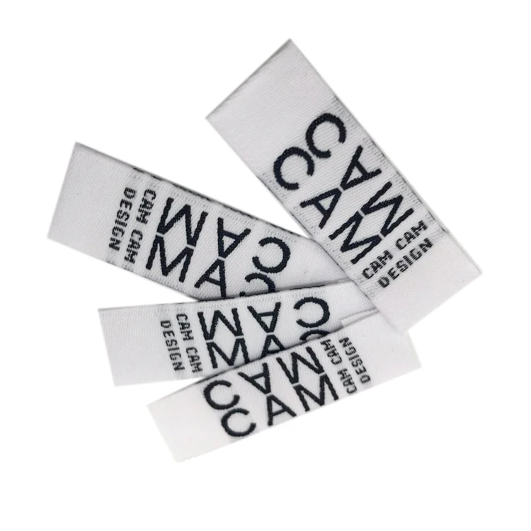 High Density Woven Label Clothing Tags Custom End Fold Woven Label For ...