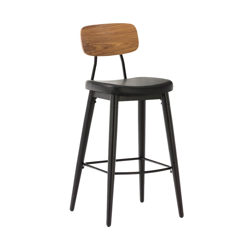 Indoor Retro Leisure Metal Bar Stools With Cushion And Backs - Buy ...