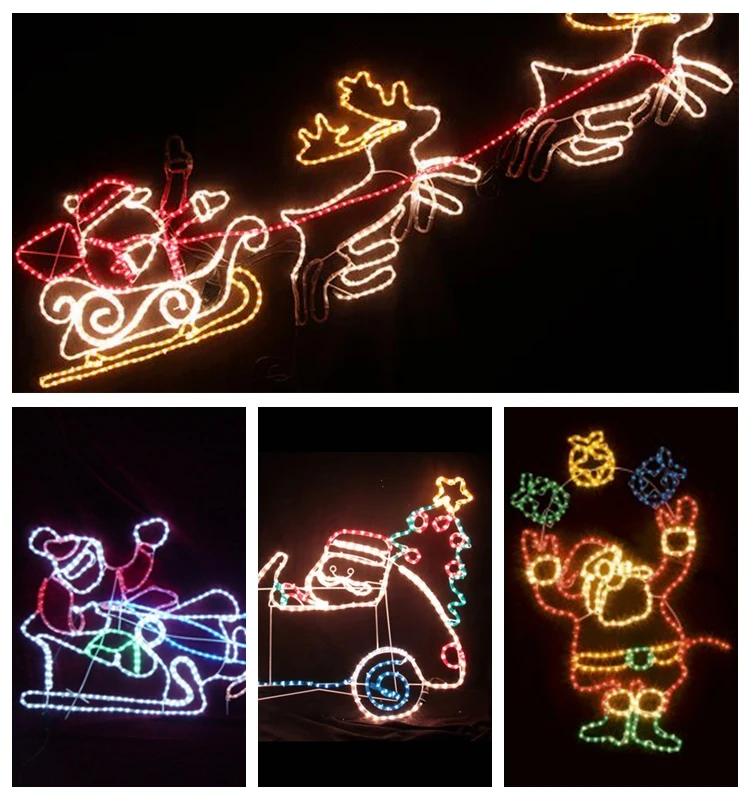 2d led christmas santa claus motif light