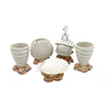 Resin 5 Pieces Bathroom Accessory Set ,Conch And Seashell Design Ensemble