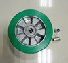 200x50mm Heavy Duty PU Wheel with Green Polyurethane Tread and Die-cast Aluminium Wheel Center