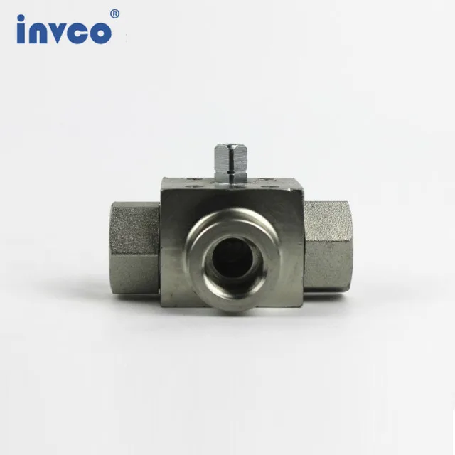 INVCO Pneumatic actuator 3 way High Pressure ball valve ,Stainless Steel Pneumatic Ball Valve for high media