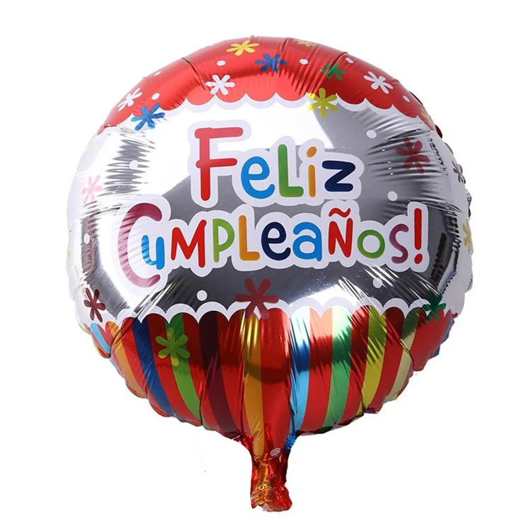 18 Pouces Nouvelle 18 Forme Ronde Espagnol Joyeux Anniversaire Ballon Ballon Fete Mylar Ballons Pour La Decoration De Fete D Anniversaire Buy Gros Ballons Mylar Ballon Espagnol Ballon D Helium Product On Alibaba Com