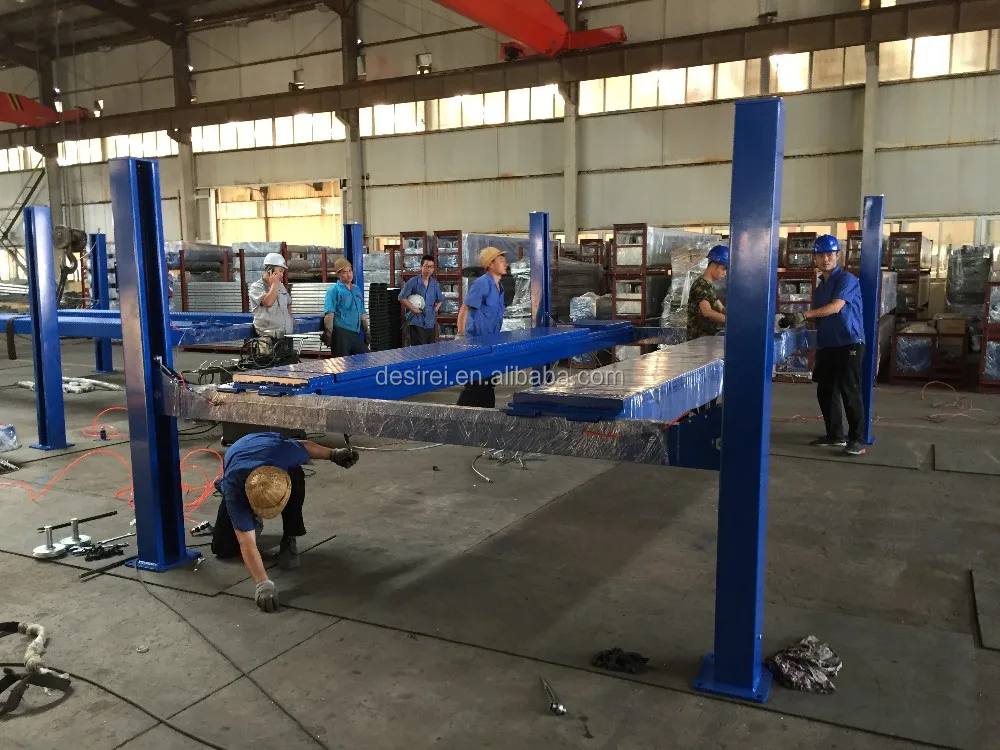 Four Post Hydraulic Cylinder Car Lift For Wheel Alignment Used 4 Post