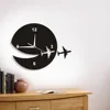 Plane Flew Away Wall Art Decorative Escape Clock Modern Design 3D Wall Clock Creative Living Room Decoration Wall Watch