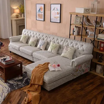 L Shaped Corner Rococo Carved Mahogany Upholstered Couch Settee Sofa Daybed Designs With Table