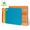 non slip bamboo cutting board juice groove Flexible cutting boards with Cutting Mats with Food Icons Set