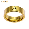 Freemason Rings for Men 14th Degree Grand Elect Mason Symbol Gold Tungsten Band Masonic Rings