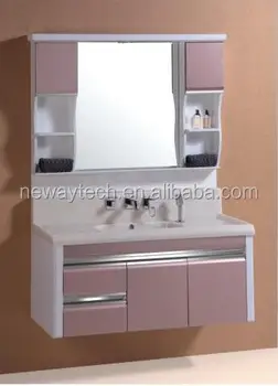 High Quality Pvc Wall Hanging Washbasin Cabinet Design With Side