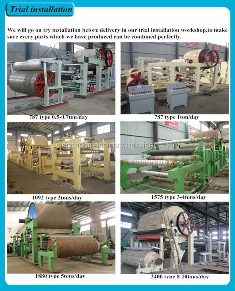 Wood/ Straw/ Bamboo/ Cotton/ Pulp 1092mm Tissue Paper Making Machine